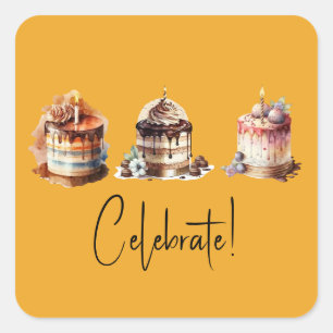 Celebration Cake Trio Stickers