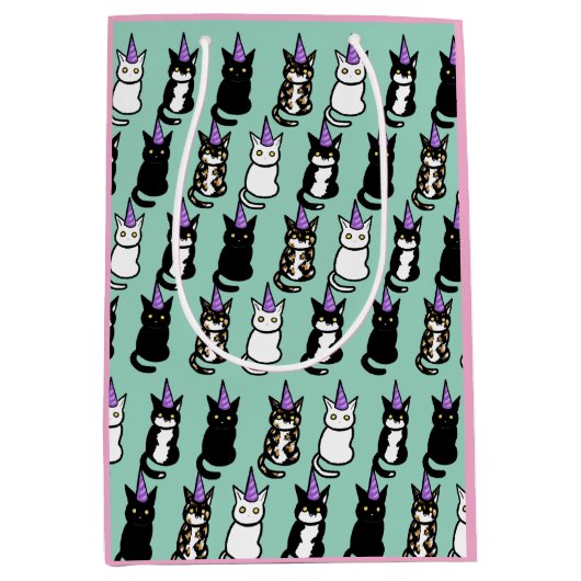Celebration Cat Gift Bag Mittlere Geschenktüte (Vorderseite)