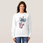 Celebration Champagne Coquette Bow Valentine's Sweatshirt (Vorne ganz)