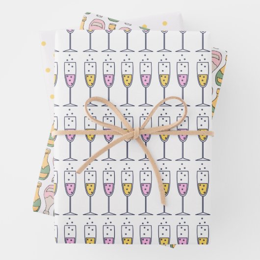 Celebration Champagne Geschenkpapier Set (Beispiel)