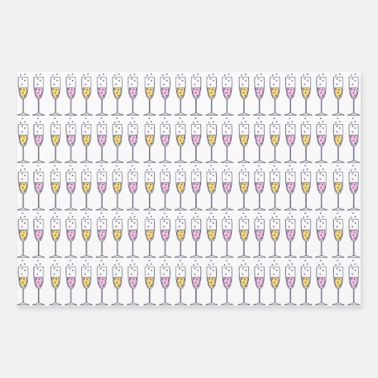 Celebration Champagne Geschenkpapier Set (Vorderseite)