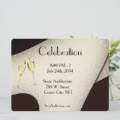 Celebration Champagne Glass Einladung (Stehend Vorderseite)