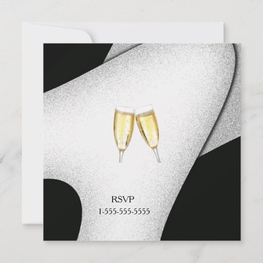 Celebration Champagne Glass Einladung (Rückseite)