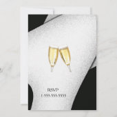 Celebration Champagne Glass Neujahr Einladung (Rückseite)