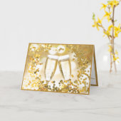 Celebration Champagne Glasses Gold Confetti Karte (Gelbe Blume)
