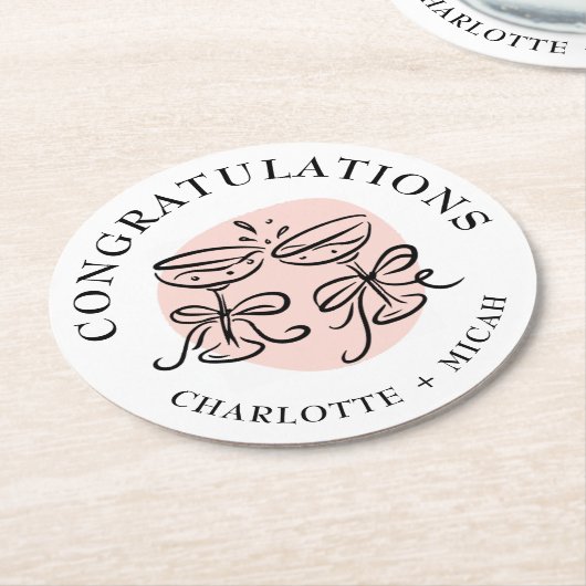 Celebration Cheers Doodle Runder Pappuntersetzer (Angewinkelt)