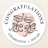 Celebration Cheers Doodle Runder Pappuntersetzer (Vorderseite)