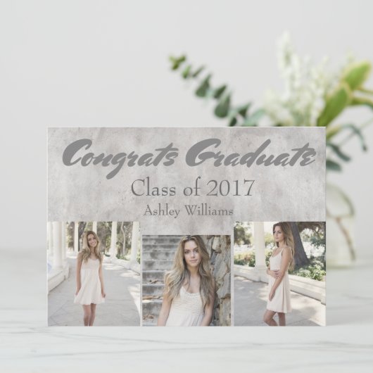 Celebration Class of 2017 Silver Einladung (Stehend Vorderseite)