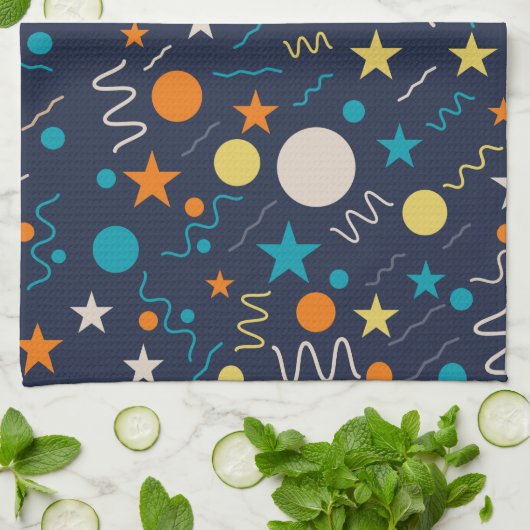 Celebration Confetti Shapes Geschirrtuch (Gefaltet)