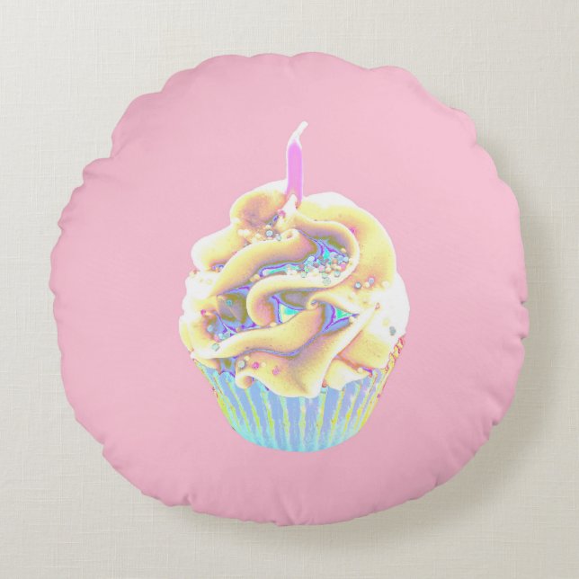 Celebration Cupcake Rundes Kissen (Vorderseite)
