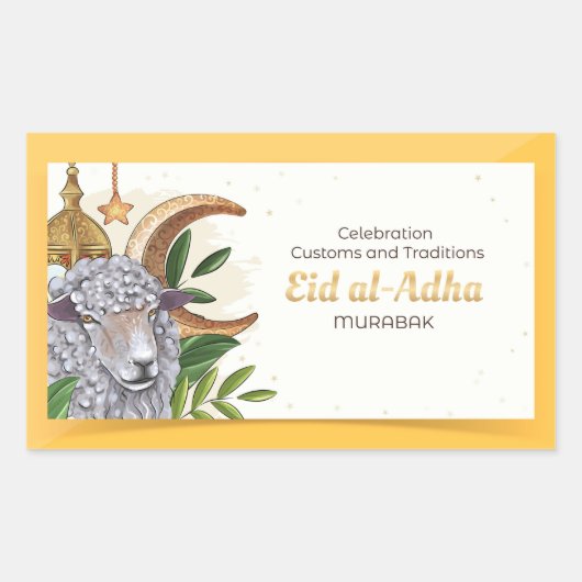 Celebration Custons and Traditions (Eid al-Adha) Rechteckiger Aufkleber (Vorderseite)