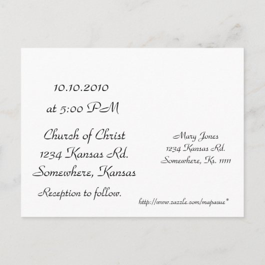 Celebration! Einladungspostkarte (Rückseite)