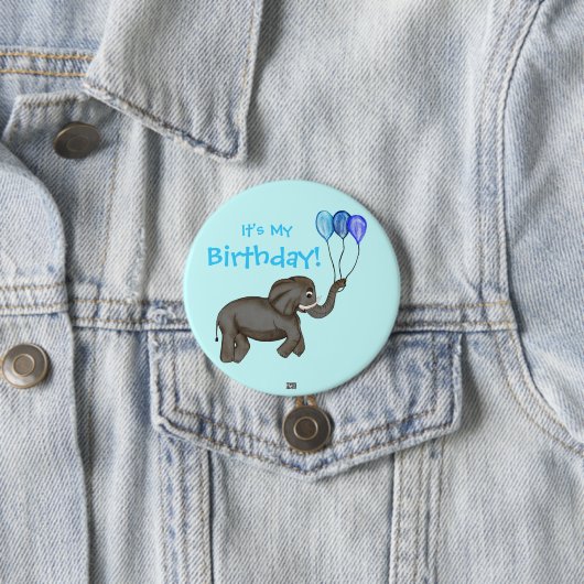 Celebration Elephant (blau) Button (Beispiel)