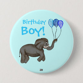 Celebration Elephant (blau) Button