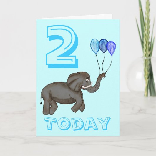 Celebration Elephant (blau) Karte (Vorderseite)
