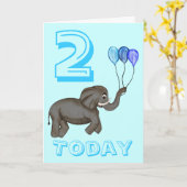 Celebration Elephant (blau) Karte (Gelbe Blume)