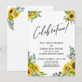 Celebration! Eukalyptus Sunflower Party Empfang Einladung (Vorne/Hinten)