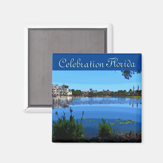 Celebration Florida Square Magnet mit Effekten (Vorderseite/Rückseite)