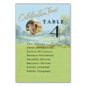 Celebration Golf Wedding Seating 8 Guest Names Tischnummer (Rückseite)