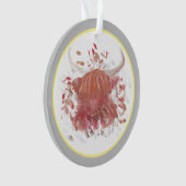 Celebration Highland Cow Happy Scottish Gray Ornam Ornament (Vorderseite)