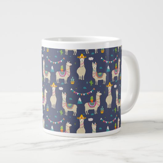 Celebration Lama Pattern Jumbo-Tasse (Vorderseite Rechts)