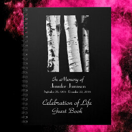Celebration Life Guest Book Aspens Black and White Notizblock