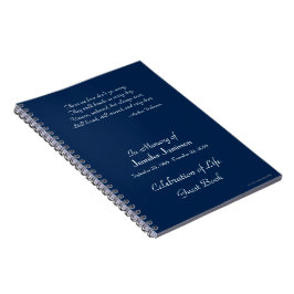 Celebration Life Guest Book Dark Blue Choose Color Notizblock