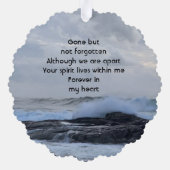 Celebration Life Keepake Storm Ozean Ornament Karte (Rückseite)