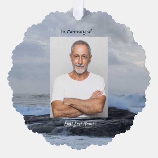 Celebration Life Keepake Storm Ozean Ornament Karte (Vorderseite)