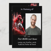 Celebration Life Service Baseball Softball Player Einladung (Vorne/Hinten)