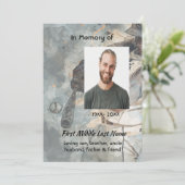 Celebration Life Service Memorial Baseball Player Einladung (Stehend Vorderseite)