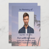 Celebration Life Service Tropical Beach Paradise Einladung (Vorne/Hinten)