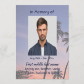 Celebration Life Service Tropical Beach Paradise Einladung (Vorderseite)