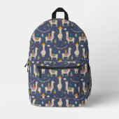 Celebration Llama Pattern Bedruckter Rucksack (Vorderseite)