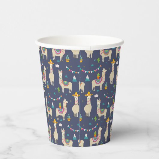 Celebration Llama Pattern Pappbecher (Rechts)