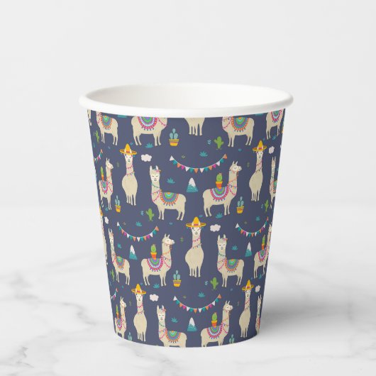 Celebration Llama Pattern Pappbecher (Vorderseite)