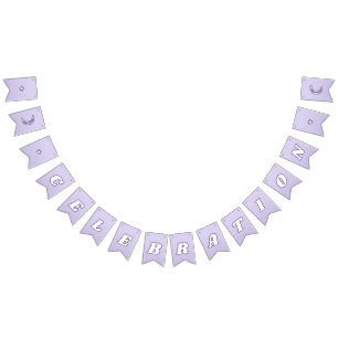 Celebration Niedlich Lavender Lila Funky Letters Wimpelkette