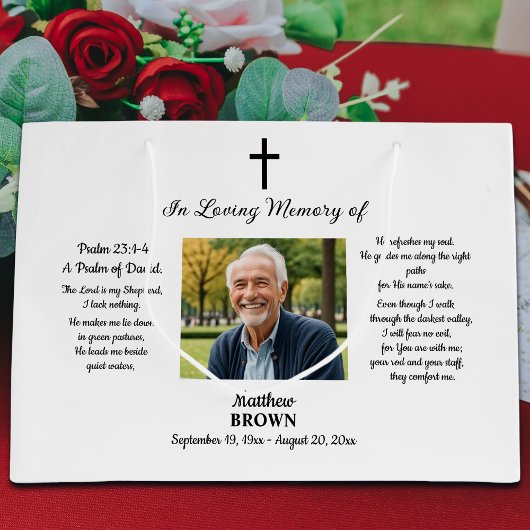 Celebration Of Life 1 Photo Bible Verse  Große Geschenktüte