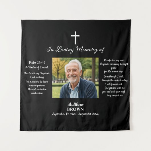 Celebration Of Life 1 Photo Bible Verse Wandteppich (Vorderseite)