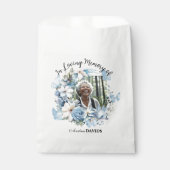 Celebration Of Life 1 Photo Funeral Blue Floral Geschenktütchen (Vorderseite)