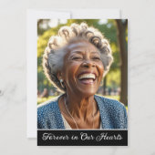 Celebration Of Life 2 Photos Funeral Blue Floral Einladung (Rückseite)