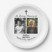 Celebration Of Life 2 Photos Funeral White Pappteller (Vorderseite)