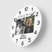 Celebration Of Life 2 Photos Funeral White Runde Wanduhr (Winkel)