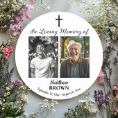 Celebration Of Life 2 Photos Funeral White Runder Aufkleber