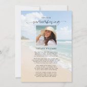 Celebration of Life Beach Photo Funeral Einladung (Rückseite)