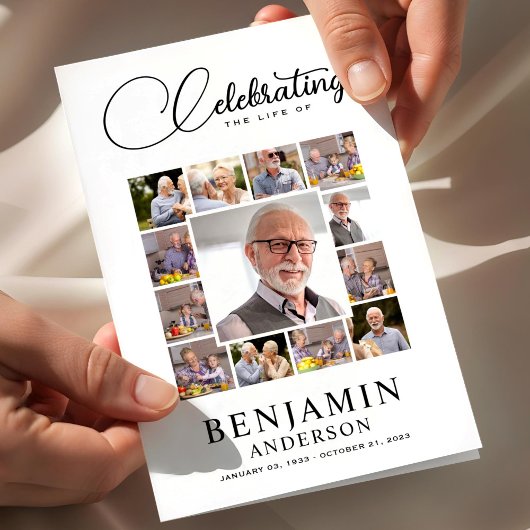Celebration of Life Bi-Fold Funeral Program Photo Flyer