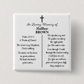 Celebration Of Life Bible Verse Funeral Keepsake Button (Vorderseite)