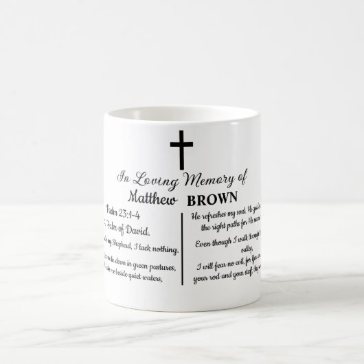 Celebration Of Life Bible Verse Funeral Keepsake Kaffeetasse (Mittel)