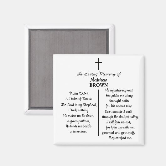 Celebration Of Life Bible Verse Funeral Keepsake Magnet (Vorderseite/Rückseite)