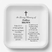 Celebration Of Life Bible Verse Funeral Pappteller (Vorderseite)